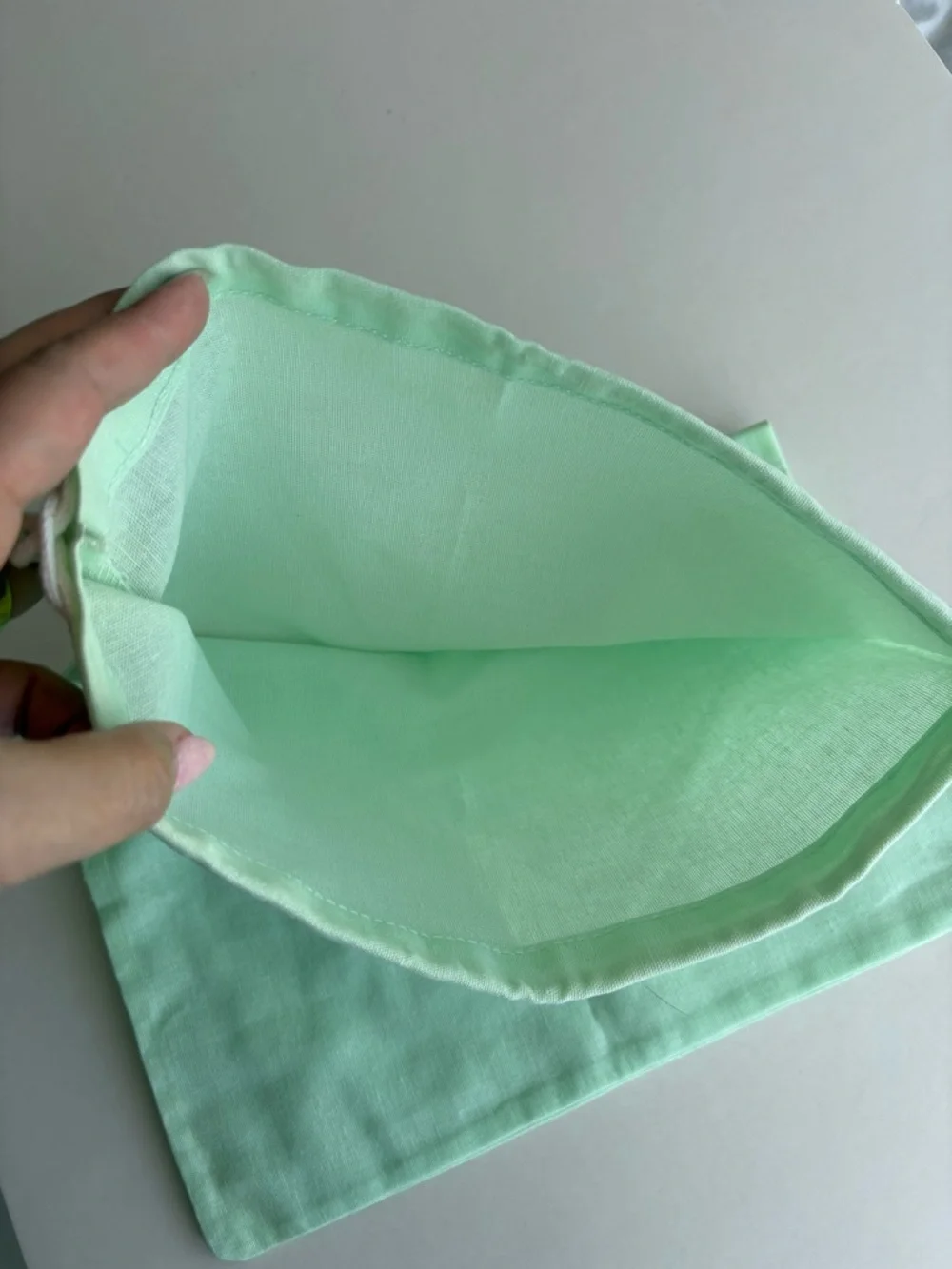 Off-White Mint Green Drawstring Pouch Dust Bag